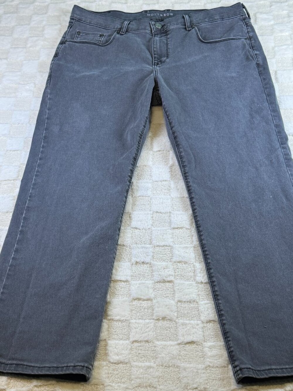 Mott and Bow Mens Grey Straight Jeans 36x30 Mercer Crosby Dynamic Stretch Pants